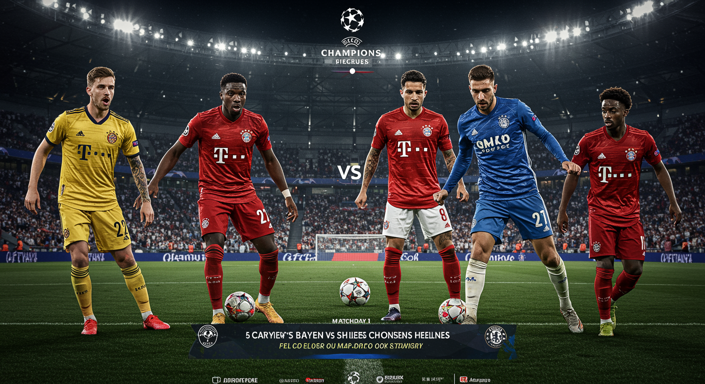 Sports blog header image for article about Champions League 2025-26 Full Schedule, Fixtures, Kickoff Times: Bayern vs. Chelsea Headlines Matchday 1 on MbaguMedia