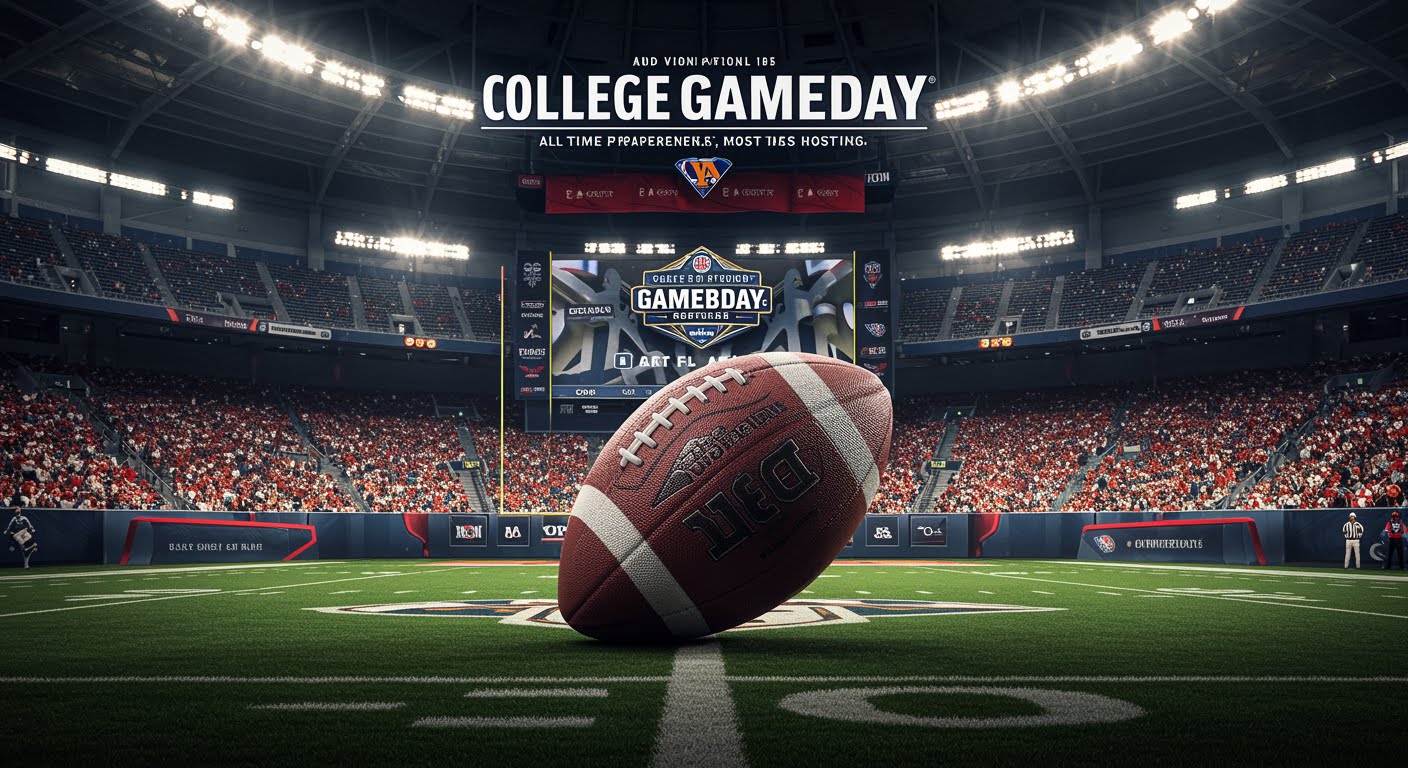 Sports blog header image for article about College GameDay: Locations, All-Time Appearances, Most Times Hosting on MbaguMedia